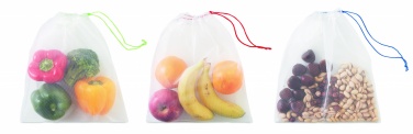 Logo trade promotional merchandise image of: Set of 3 RPET mesh food bags