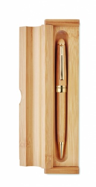 Logotrade corporate gift image of: Bamboo twist-action ballpoint pen in a box