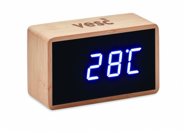 Logotrade advertising product image of: LED alarm clock bamboo casing Düsseldorf