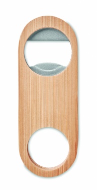 Logo trade business gifts image of: Oval Bamboo bottle opener VALBAMPER