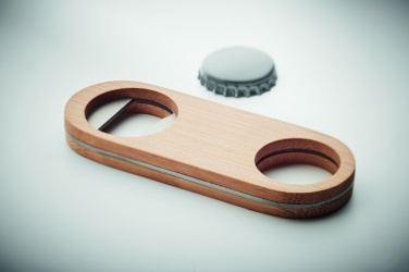 Logo trade promotional gifts picture of: Oval Bamboo bottle opener VALBAMPER