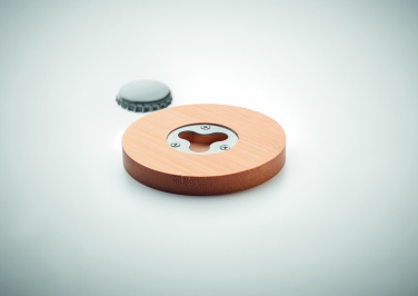 Logotrade advertising products photo of: Bamboo bottle opener/ coaster DAKAI