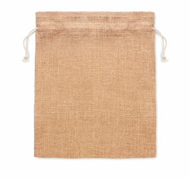 Logo trade promotional products image of: Small jute gift bag 14 x 22 cm