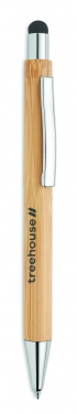 Logo trade promotional merchandise picture of: Bamboo ballpoint pen with blue ink