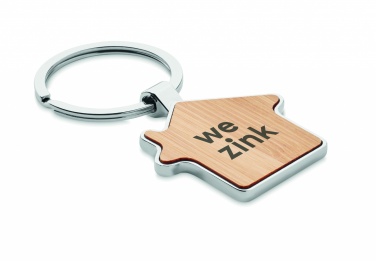 Logotrade corporate gift picture of: House key ring metal bamboo NORDIC