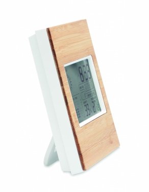 Logo trade business gifts image of: Weather station bamboo front TURKU