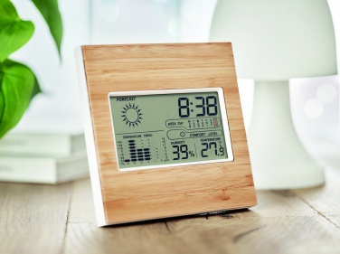 Logotrade promotional merchandise picture of: Weather station bamboo front TURKU