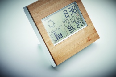Logotrade promotional product image of: Weather station bamboo front TURKU
