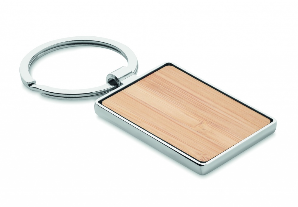 Logotrade promotional items photo of: Rectangular key ring bamboo WEST