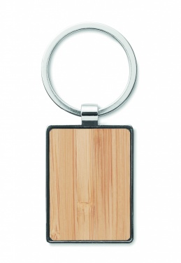 Logotrade corporate gift picture of: Rectangular key ring bamboo WEST