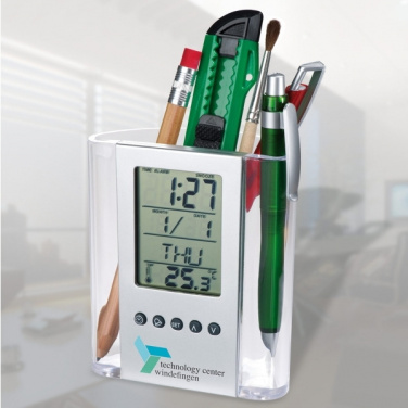 Logo trade promotional gift photo of: Acrylic desk pen holder MADRID