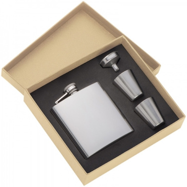 Logo trade promotional giveaways image of: Hip flask with 2 shot glasses SANDVIKEN 170 ml