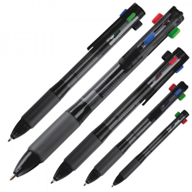 Logo trade promotional items image of: Plastic ballpen 4in1 NEAPEL
