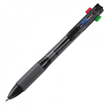 Logo trade business gifts image of: Plastic ballpen 4in1 NEAPEL