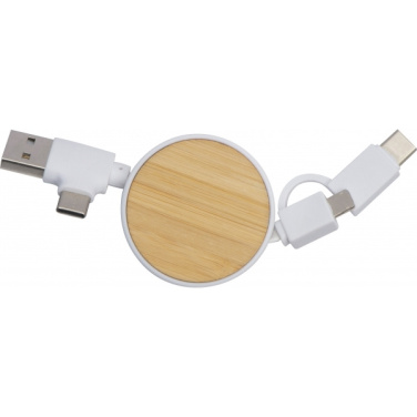 Logo trade advertising products picture of: Bamboo charging cable GRONINGEN