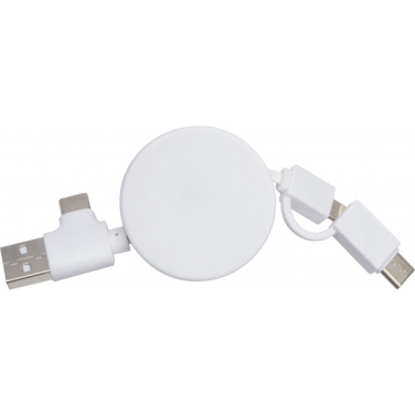 Logo trade business gift photo of: Bamboo charging cable GRONINGEN