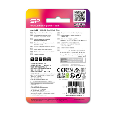 Logotrade promotional merchandise image of: Pendrive 3.0 Silicon Power JEWEL J80 TITANIUM 16GB