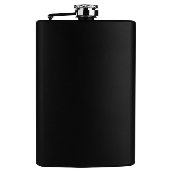 Logo trade promotional item photo of: Hip flask OLYMPOS Schwarzwolf