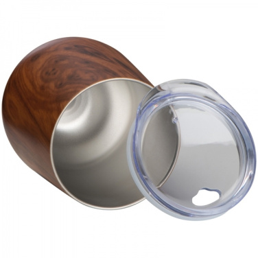 Logo trade promotional products image of: Stainless steel mug with wooden look BRIGHTON 380 ml
