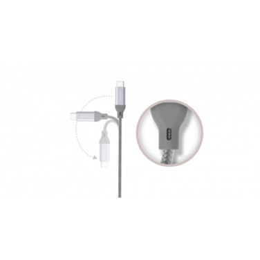 Logo trade promotional giveaways picture of: Nylon data transfer cable LK30 Type - C Quick Charge 3.0