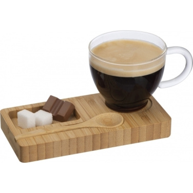 Logotrade promotional merchandise photo of: Tray with cup and spoon FORMOSA 150 ml
