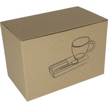 Logo trade promotional items image of: Tray with cup and spoon FORMOSA 150 ml