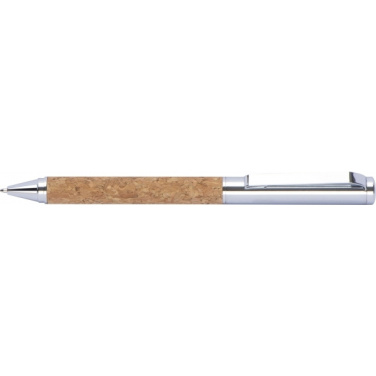 Logo trade business gifts image of: Twist-ballpen metal and cork LILLEHAMMER