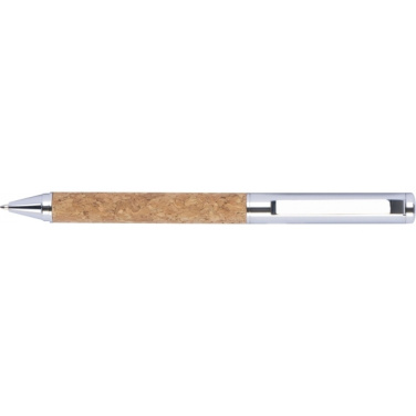 Logotrade corporate gift picture of: Twist-ballpen metal and cork LILLEHAMMER