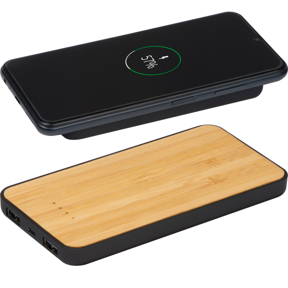Logo trade corporate gift photo of: Wireless charger and powerbank 8000 mAh MILAN