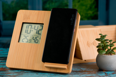 Logotrade promotional merchandise picture of: Bamboo weather station GRANADA