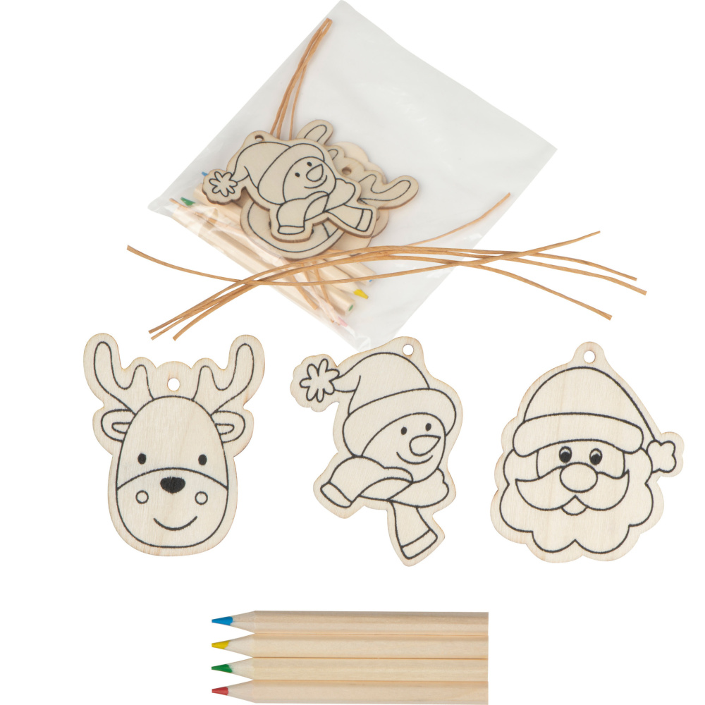 Logo trade promotional gifts picture of: Christmas tree tag painting set DRESDEN