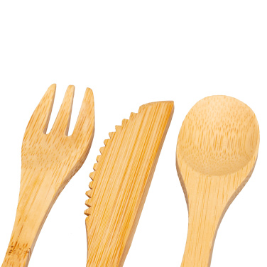 Logo trade corporate gifts image of: Bamboo cutlery set BONNEVILLE