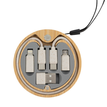 Logotrade promotional merchandise photo of: 4in1 cable in wooden case, LH-ZM01
