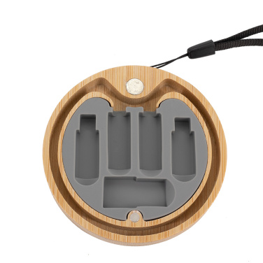 Logotrade promotional giveaway image of: 4in1 cable in wooden case, LH-ZM01