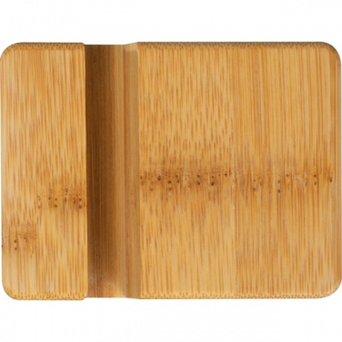 Logo trade business gifts image of: Bamboo smartphone holder SAN SEBASTIAN