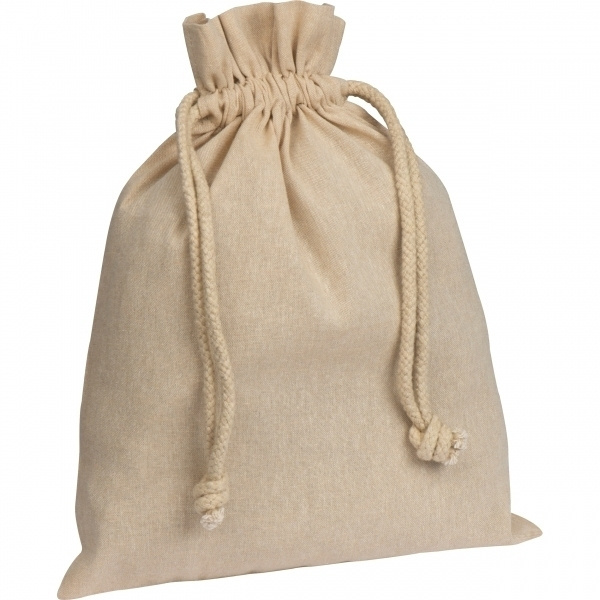 Logo trade promotional products image of: Recycled cotton bag PASADENA