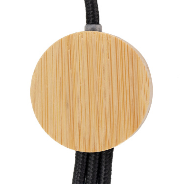 Logo trade promotional items picture of: 3-in-1 cable with elighted logo in a wooden casing, LH-ZMU06