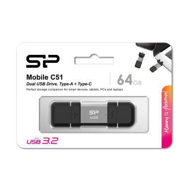 Logotrade promotional merchandise image of: Pendrive Silicon Power Mobile - C51 3.2, 64GB