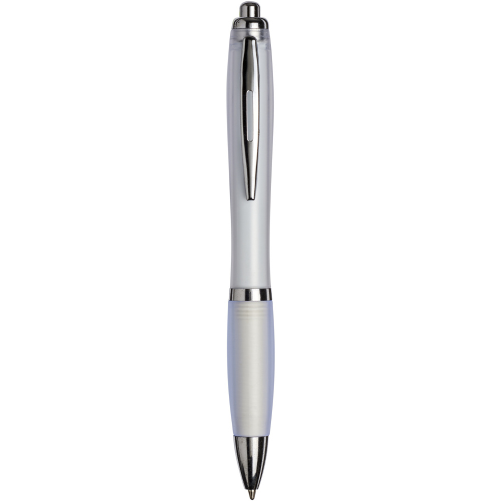 Logo trade promotional items image of: Curvy ballpoint pen with frosted barrel and grip