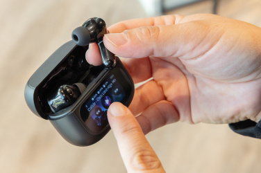 Logo trade promotional products picture of: Airtune RCS recycled plastic ANC earbuds with touch screen