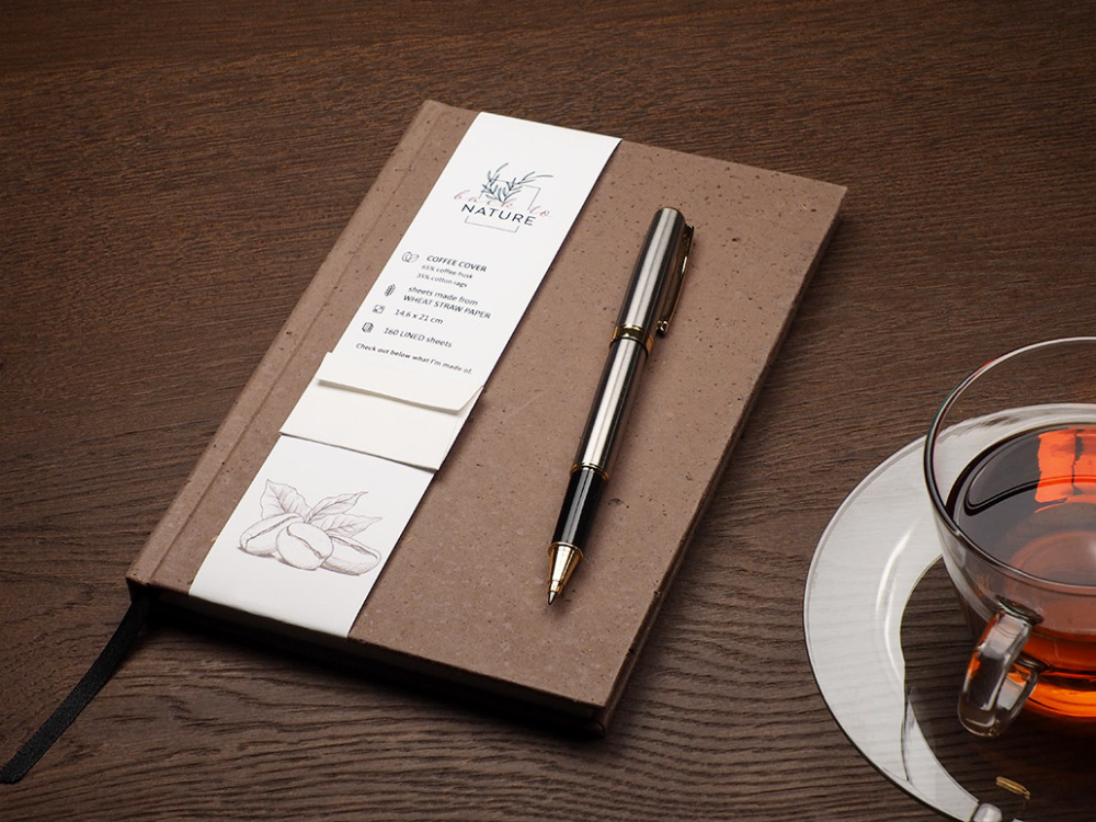 Logo trade promotional gifts picture of: Recycled Coffee Notebook 209733900