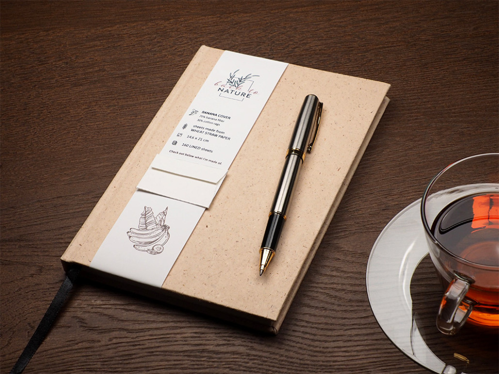 Logo trade business gift photo of: Recycled Banana Notebook 209734200