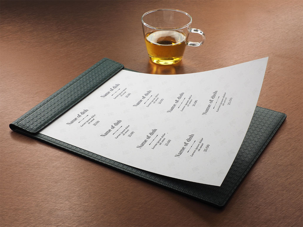 Logo trade promotional products image of: Menu cover 1241239