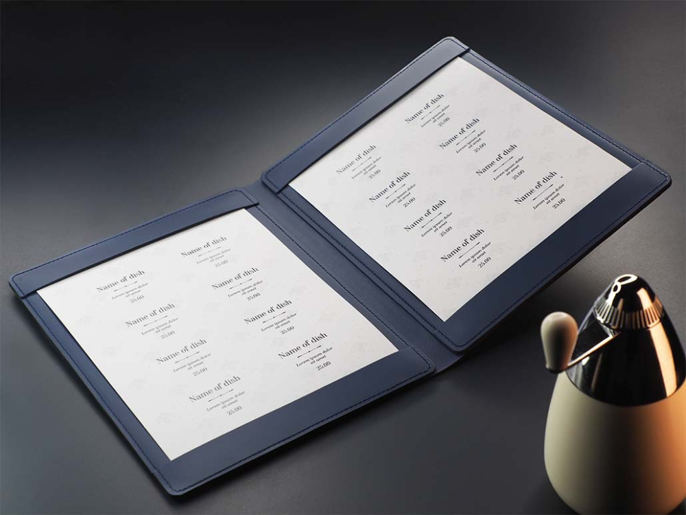 Logo trade promotional giveaways image of: Menu cover Fine Dining 1061243