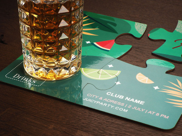 Logo trade promotional merchandise image of: Set of 4 PUZZLE glass coasters 1835117