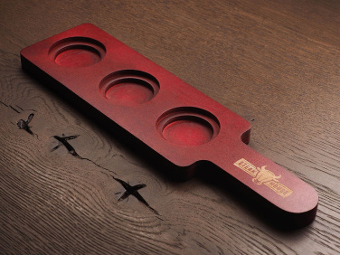 Logotrade promotional gift image of: Wooden 3 Shot Serving Board 1863121