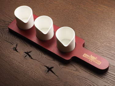 Logo trade promotional products image of: Wooden 3 Shot Serving Board 1863121