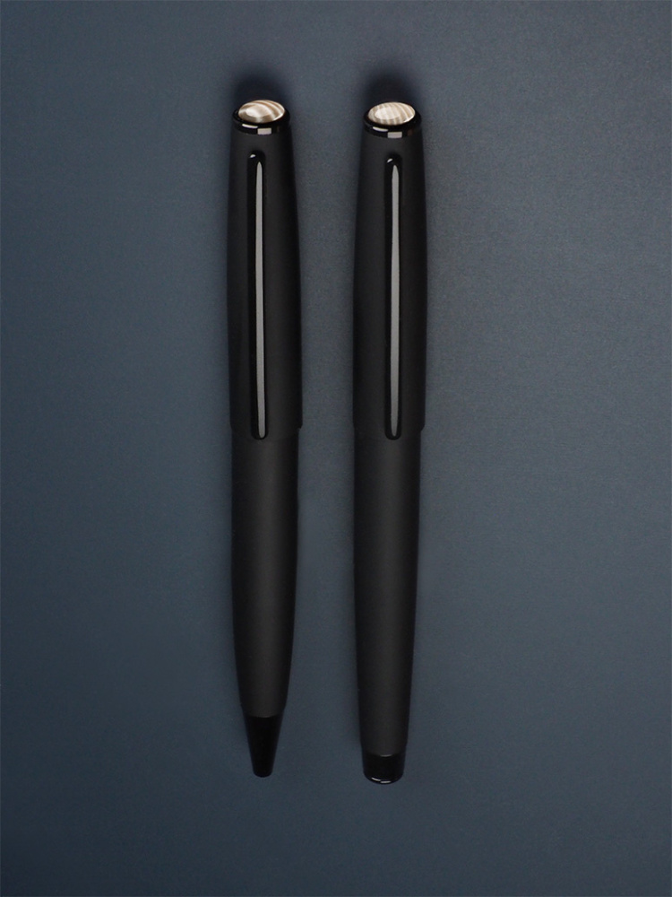 Logotrade promotional product picture of: Striped Flint Pen set 1284036