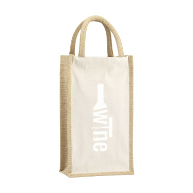 Logo trade promotional product photo of: Jute Canvas Double Wine Bag