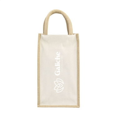 Logotrade promotional item image of: Jute Canvas Double Wine Bag